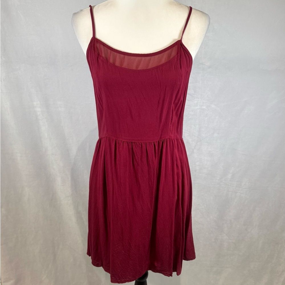 H&M Burgundy wine sheer lined sundress size medium